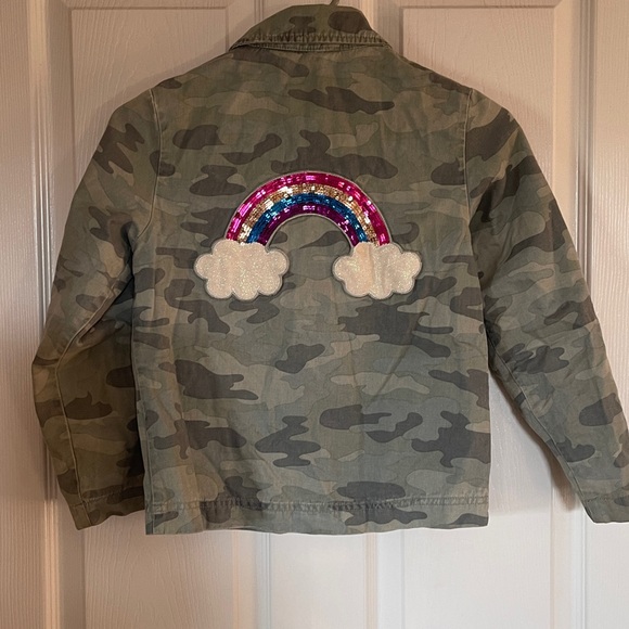 Children’s place rainbow camo jacket size M 7/8 - Picture 3 of 7